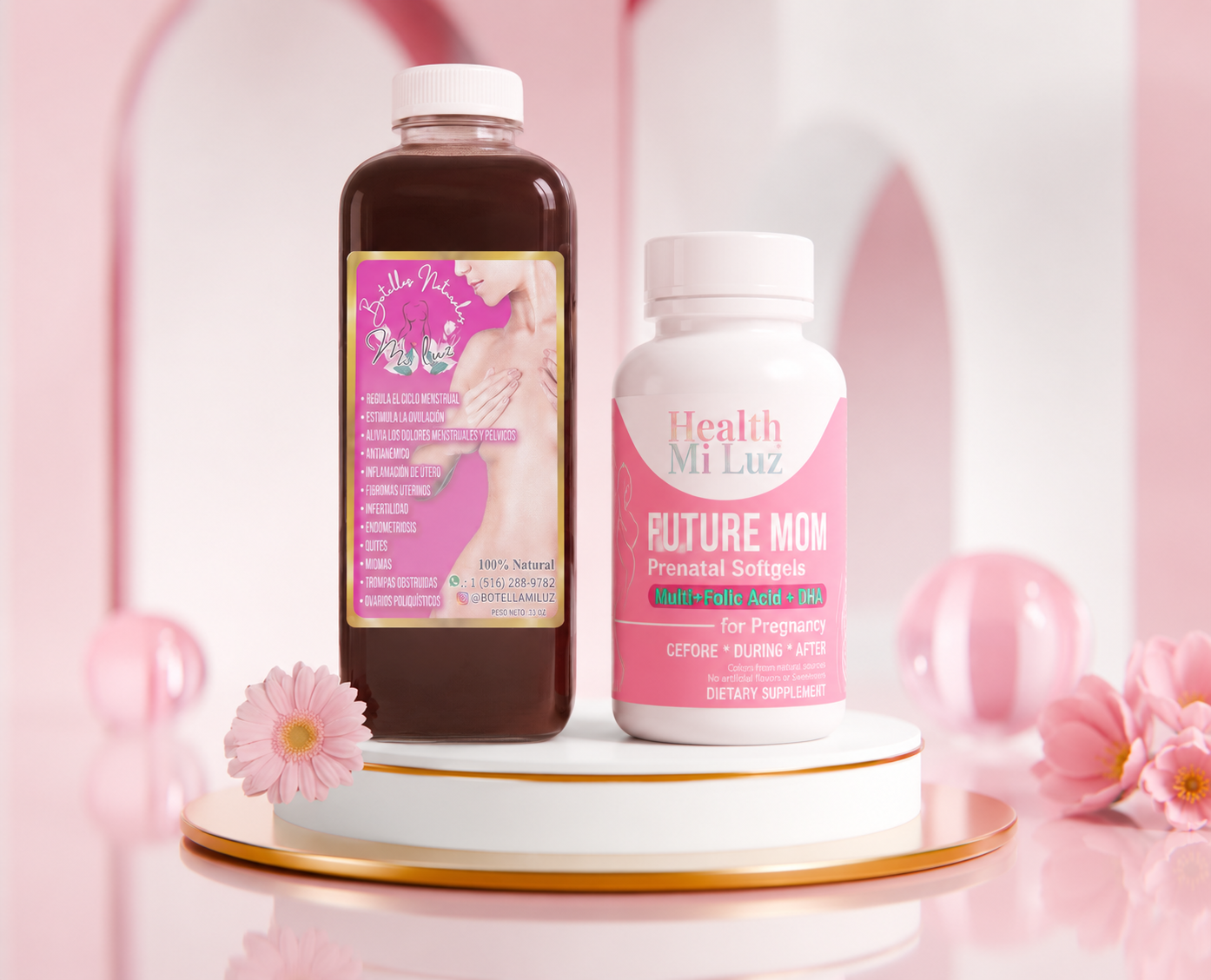 Botella Mi Luz + Prenatales Future Mom 🌸