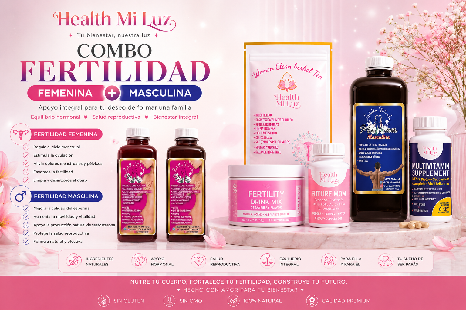 Fertilidad femenina + masculina en un solo combo integral